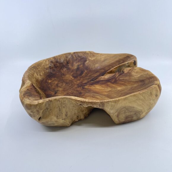 natural live edge burl wood bowl rustic handcrafted centerpiece - Picture 3 of 6